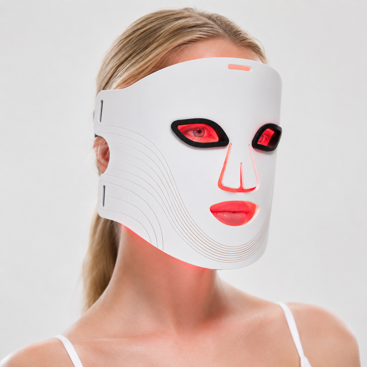 Maschera LED viso 7 colori per pelle luminosa — luce rossa 630nm e infrarosso 850nm