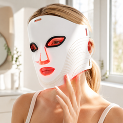 Maschera LED viso nottesud cordless con telecomando timer 4 modalità
