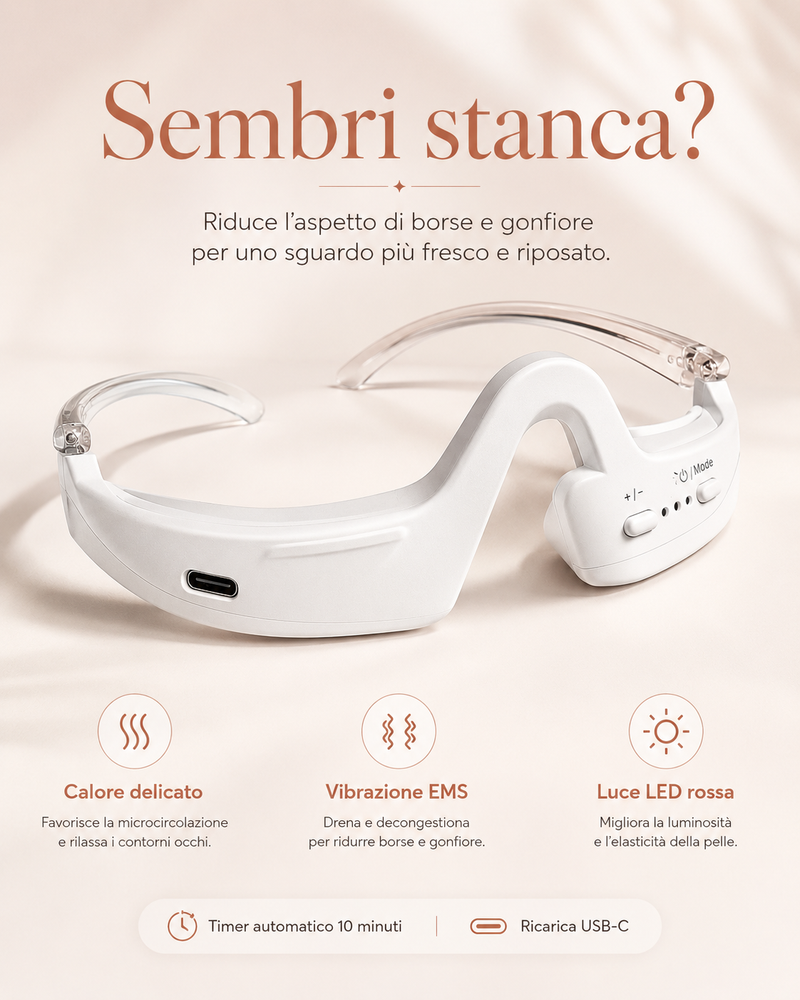 Device contorno occhi luce rossa 630nm anti-borse e segni di stanchezza