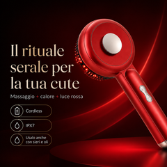 Spazzola scalp massager luce rossa 630nm per microcircolazione cuoio capelluto